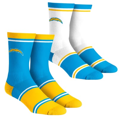Los Angeles Chargers Rock Em Unisex Two-Pack Team Color Crew Socks - Powder Blue
