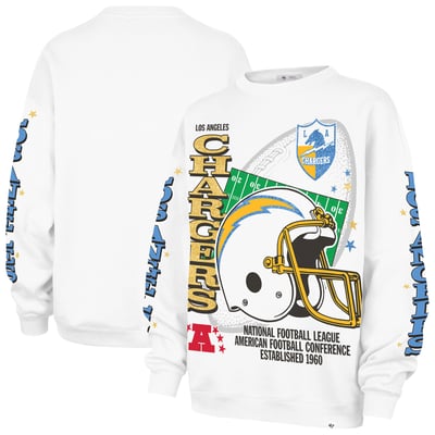 Los Angeles Chargers '47 Women's Thunderous Oversized Fleece Sweatshirt - White