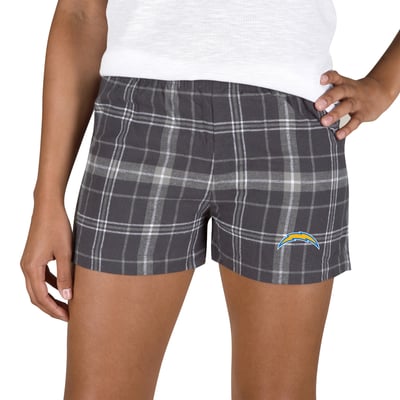 Los Angeles Chargers Concepts Sport Women's Ultimate Flannel Shorts - Charcoal/Gray