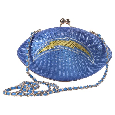 Los Angeles Chargers Cuce Women's Team Color Crystal Football Purse