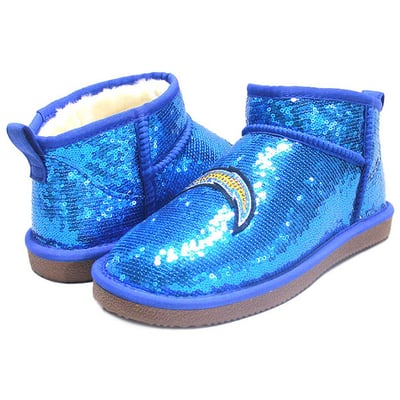  Los Angeles Chargers FABGATING by Cuce Women's Sequin Ankle Boots - Blue