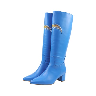  Los Angeles Chargers FABGATING by Cuce Women's Vegan Leather Classic Team Boots - Blue
