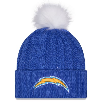 Los Angeles Chargers New Era Women's Single Knit Hat with Pom - Powder Blue