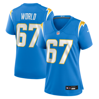 Isaiah World Los Angeles Chargers Nike Women's Team Game Jersey - Powder Blue