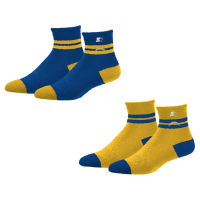 Los Angeles Chargers Starter Women's Cozy Cuff Stripes Quarter-Length Plush Socks
