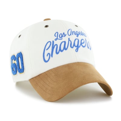 Los Angeles Chargers Stoney Clover Lane x '47 Women's Cursive Clean Up Adjustable Hat - Cream/Tan
