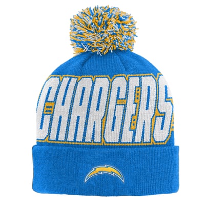 Los Angeles Chargers Outerstuff Youth Cuffed Knit Hat with Pom - Powder Blue