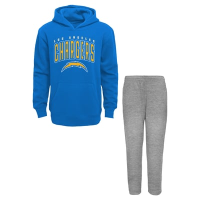 Los Angeles Chargers Outerstuff Youth Step By Step Hoodie & Pants Set - Powder Blue/Gray