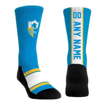  Los Angeles Chargers Rock Em Youth Throwback Jersey Custom Crew Socks - Powder Blue