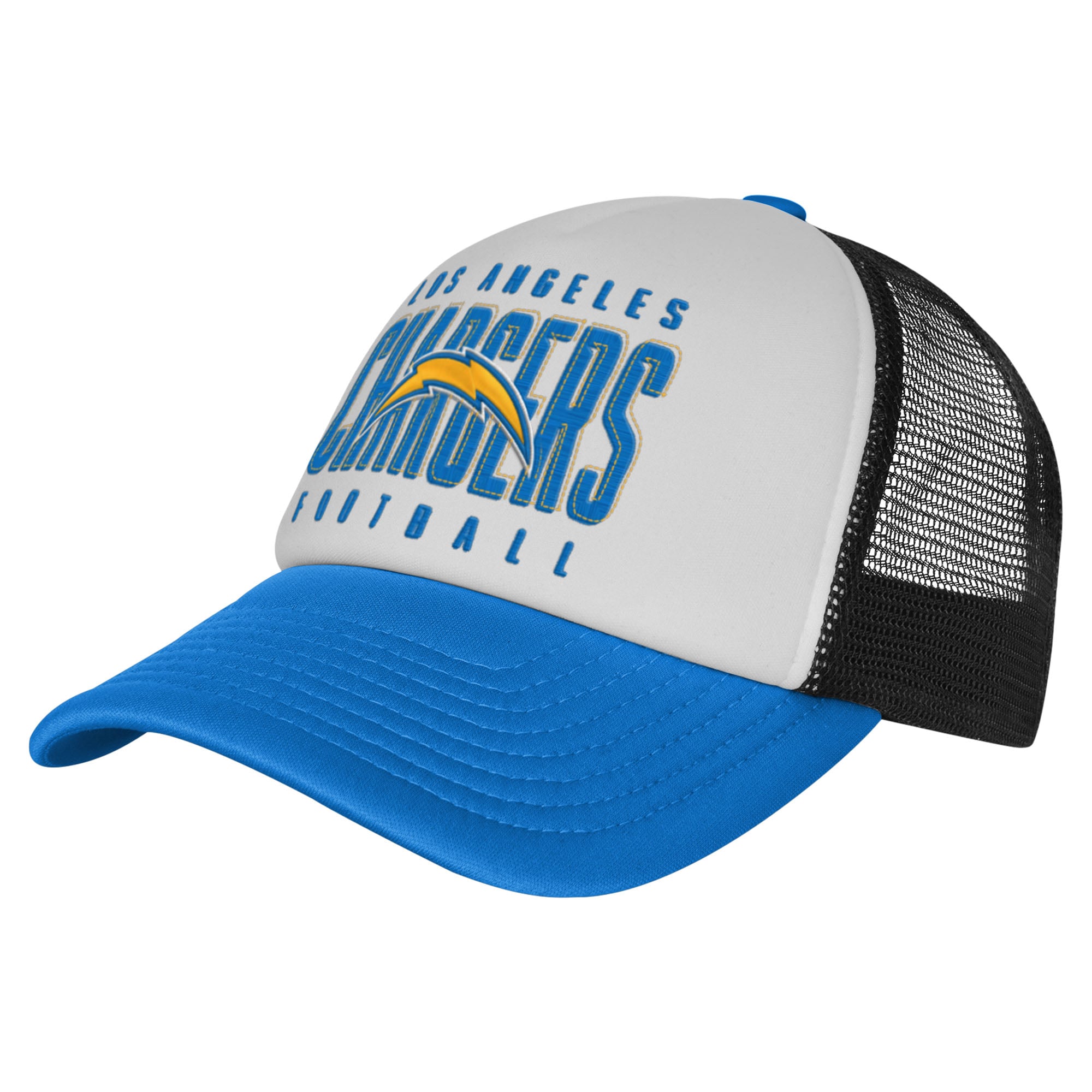 Chargers Football Trucker Hat NFL Sideline 2025 LA Chargers Blue 9SEVENTY Trucker Stretch  main image 4