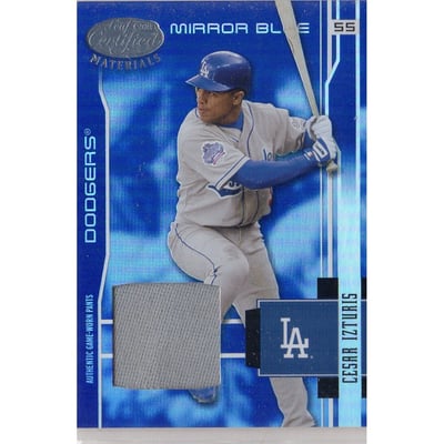 2003 Leaf Certified Materials Mirror Blue Materials #88 Cesar Izturis Pants/100