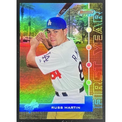 2005 Bowman's Best Gold #75 Russ Martin /25