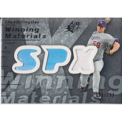 2007 SPx Winning Materials 199 Silver #JL Chad Billingsley/199