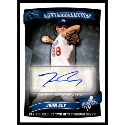 2010 Topps Update Peek Performance Autographs #JE John Ely B