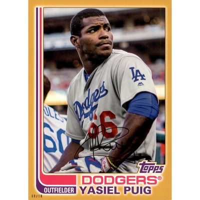 2017 Topps Archives 5x7 Gold #129 Yasiel Puig