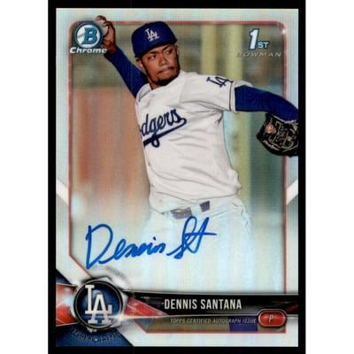 2018 Bowman Chrome Prospect Autographs Refractors #CPADS Dennis Santana