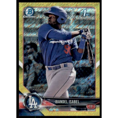 2018 Bowman Chrome Prospects Canary Yellow Shimmer Refractors #BCP47 Ibandel Isabel