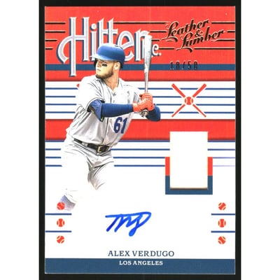 2019 Panini Leather and Lumber Hitter Inc. Signatures Bat Gold #17 Alex Verdugo/50
