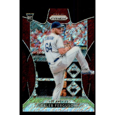 2019 Panini Prizm Prizms Burgandy Shimmer #128 Caleb Ferguson