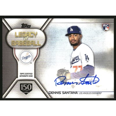 2019 Topps Legacy of Baseball Autographs 150th Anniversary #LBADSA Dennis Santana S2