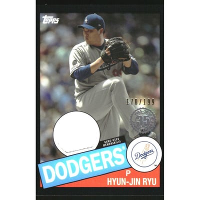 2020 Topps '85 Topps Relics Black #85RHR Hyun-Jin Ryu