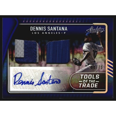 2022 Absolute Tools of the Trade 2 Swatch Signatures Spectrum Blue #50 Dennis Santana/75