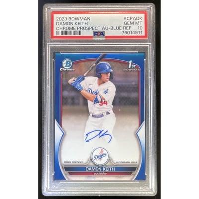 2023 Bowman Chrome Blue #CPA-DK Damon Keith RC Auto /150 PSA 10