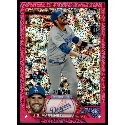 2023 Topps Chrome Magenta Speckle Refractors #98 J.D. Martinez