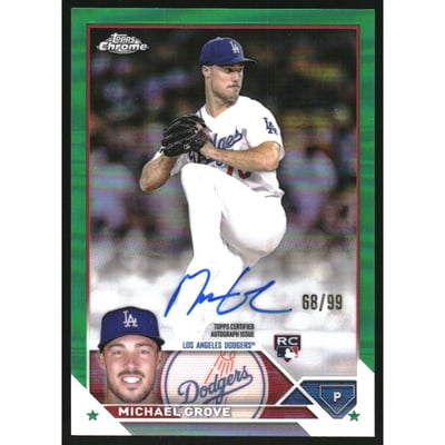 2023 Topps Chrome Rookie Autographs Green Refractors #RAMGR Michael Grove