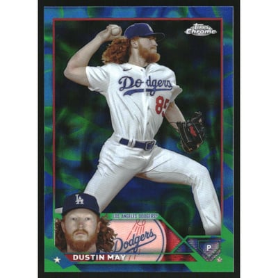 2023 Topps Chrome Update Blue Green Lava Lamp Refractors #USC48 Dustin May