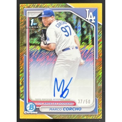 2024 Bowman Chrome Prospect Gold Shimmer #CPA-MC Marco Corcho RC Auto /50