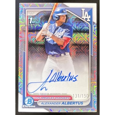 2024 Bowman Chrome Prospect HTA Choice #CPA-AAL Alexander Albertus RC Auto /150