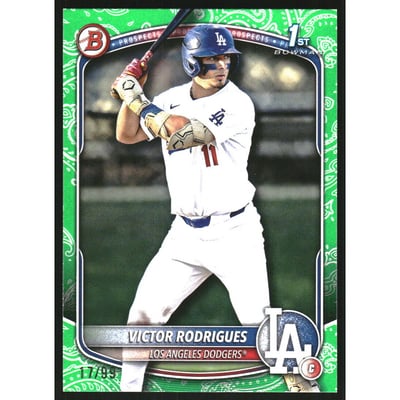 2025 Bowman Prospects Green Pattern #BP45 Victor Rodrigues