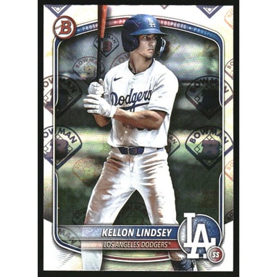 2025 Bowman Prospects Retro Logo Pattern #BP137 Kellon Lindsey