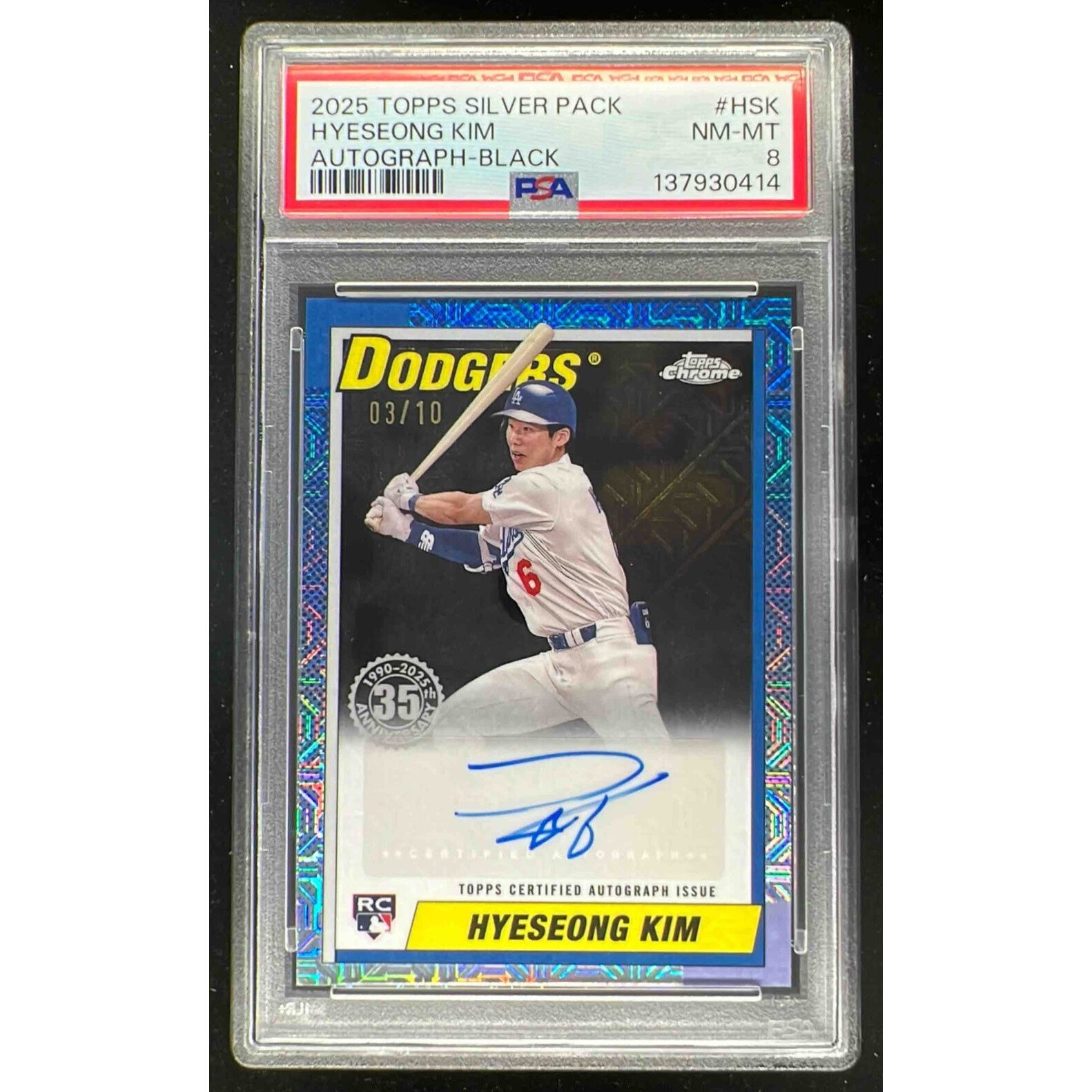 Hyeseong Kim 2025 Topps Chrome Update ルーキー 直筆サインカード 