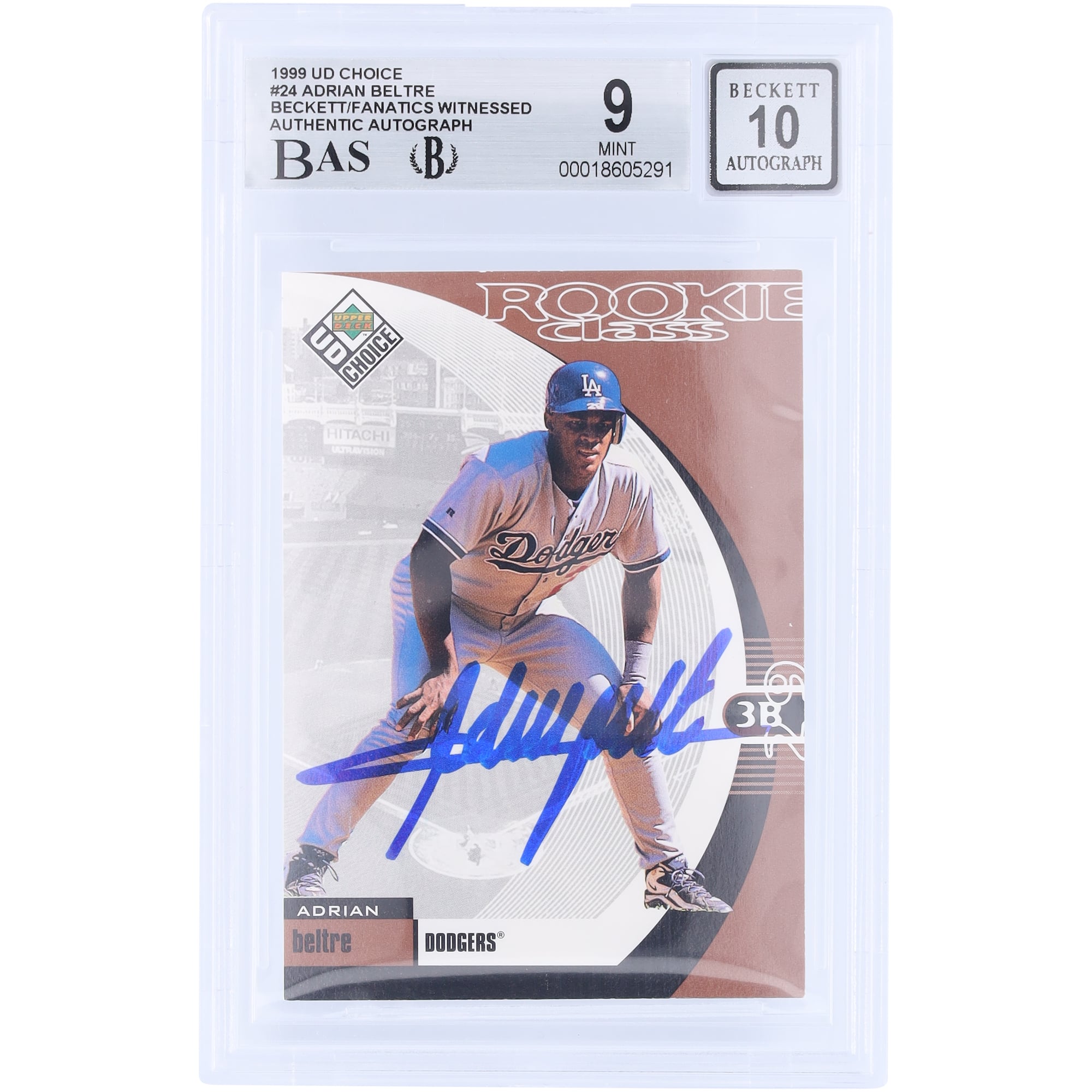 Adrian Beltre Los Angeles Dodgers Autographed 1999 Upper Deck 