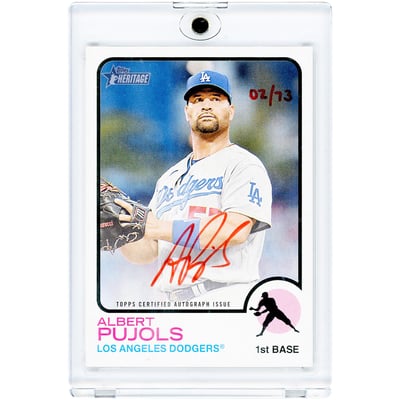 Albert Pujols Los Angeles Dodgers Autographed 2022 Topps Heritage Real One Red Ink #ROA-AP #2/73 Card