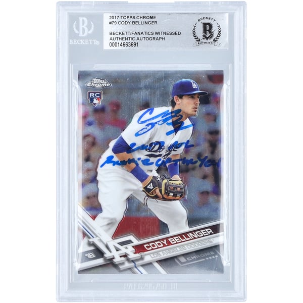 Autographed Los Angeles Dodgers Cody Bellinger 2017 Topps Chrome 
