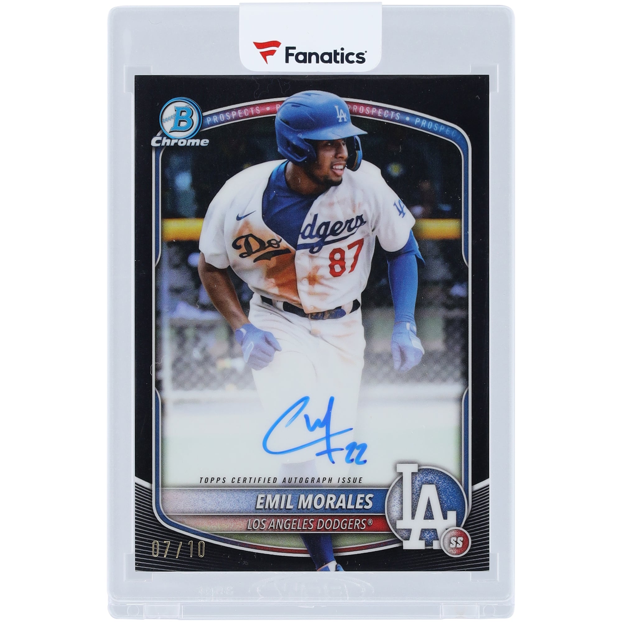 Emil Morales Los Angeles Dodgers Autographed 2025 Bowman Chrome 