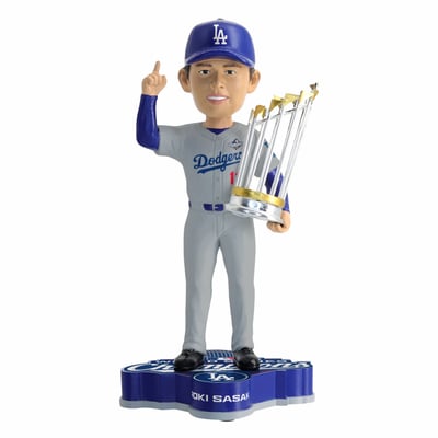Roki Sasaki Los Angeles Dodgers FOCO 2025 World Series Champions 8" Bobblehead