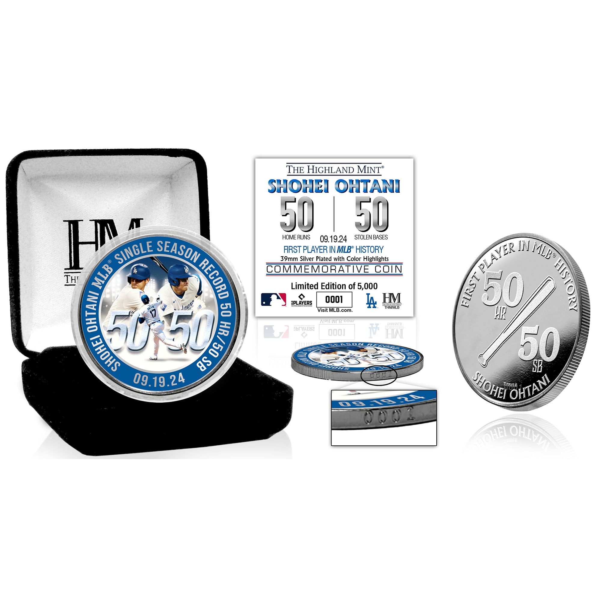 Los Angeles Dodgers Shohei Ohtani Highland Mint Commemorative 50 