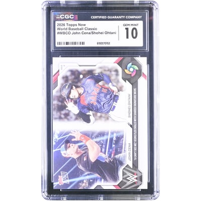 John Cena & Shohei Ohtani 2026 Topps Now U Can't See Me! Icons Flex Skills With Shared Signature Move #WBCO CGC Authenticated 10 Card