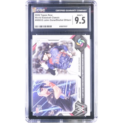 John Cena & Shohei Ohtani 2026 Topps Now U Can't See Me! Icons Flex Skills With Shared Signature Move #WBCO CGC Authenticated 9.5 Card