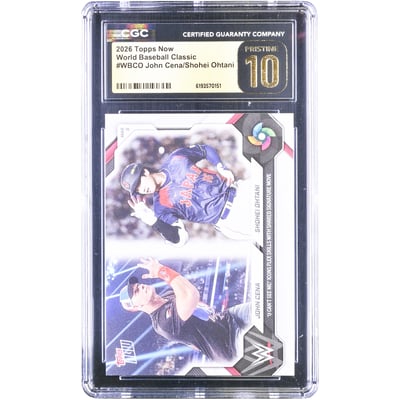 John Cena & Shohei Ohtani 2026 Topps Now U Can't See Me! Icons Flex Skills With Shared Signature Move #WBCO CGC Authenticated Pristine 10 Card