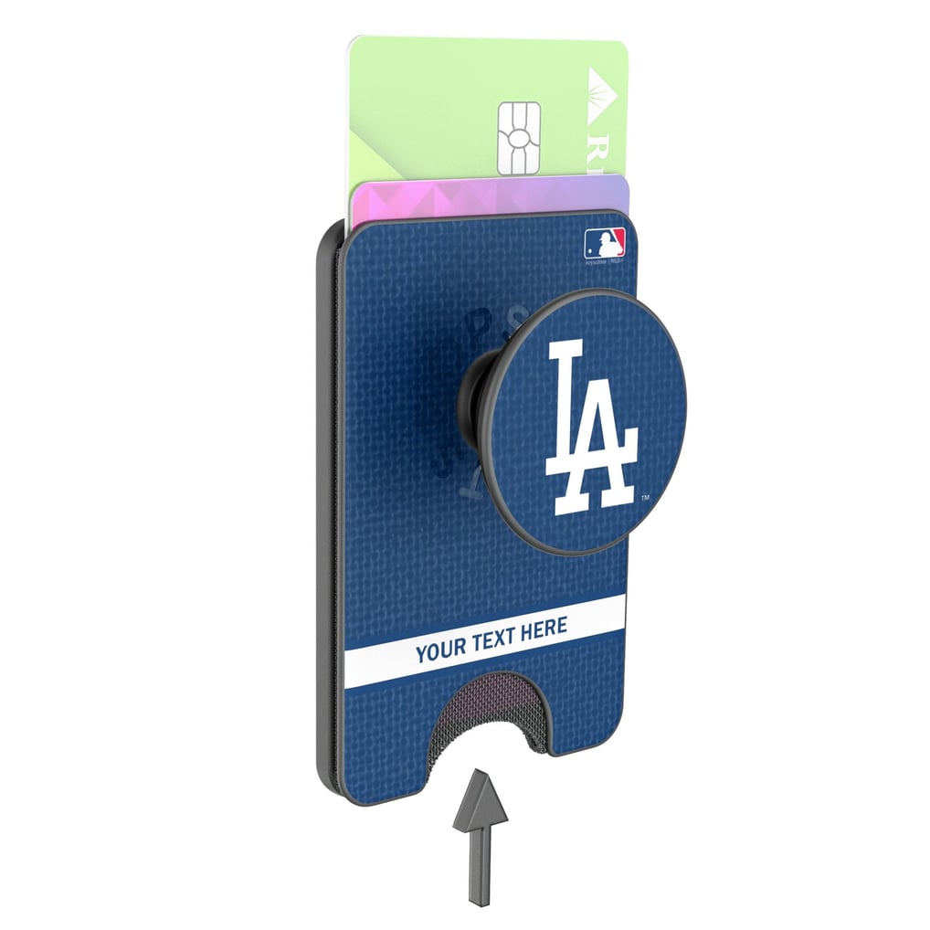 Los Angeles Dodgers Keyscaper Personalized Solid PopSockets Magnetic Wallet