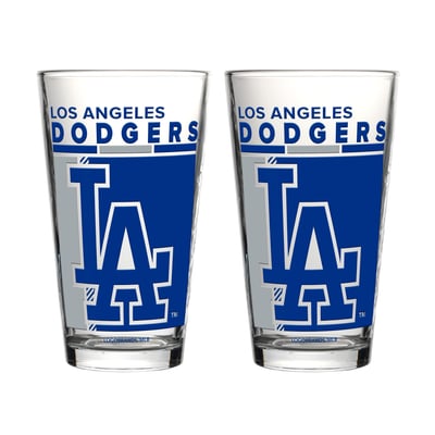 Los Angeles Dodgers Logo Brands Two-Piece 16oz. Pint Glass Set