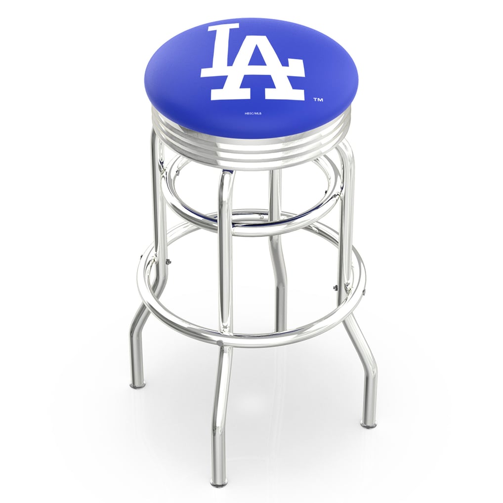Los Angeles Dodgers 25" Double Ring Chrome Swivel Counter Stool