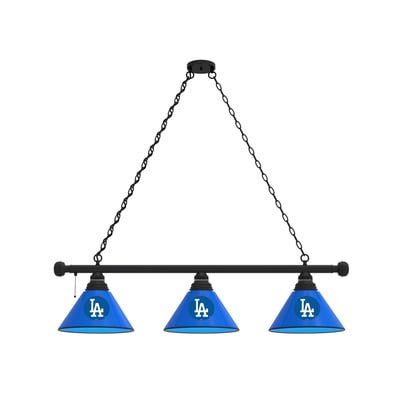 Los Angeles Dodgers 3-Shade Billiard Light with Black Fixture