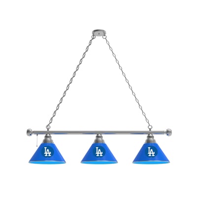 Los Angeles Dodgers 3-Shade Billiard Light with Chrome Fixture