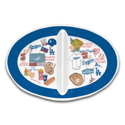 Los Angeles Dodgers Heavyweight Melamine Two-Section Serving Dish
